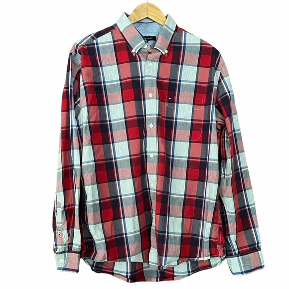 Tommy Hilfiger Button Down Shirt Plaid Size Large - Picture 1 of 7